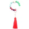 36 Kolory Koraliki Food Akrylowe Koraliki Tassels Bransoletka Brelok Keychain Drewniane Koraliki Bransoletki Klucz Pu Tassel Anti-Lase Brelok