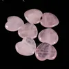 Natural Love Heart Crystal Ornaments Imperforate Hearts Shaped Stone Pink Carved Love Handicraft Home Desktop Decor Objects BH6181 TYJ