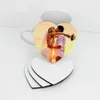 DIY 昇華ブランクコースター木製コルクカップパッド MDF プロモーション愛ラウンド花形カップマット広告パーティーの好意のギフト DHL FY3758