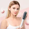 Professional 2 i 1 hårrätare Curler Brush Ceramic Electric Electric Borste snabb uppvärmning Rättare Cam Styler Tool 227896690