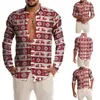 Men's Casual Shirts Shirt For Men 2021 Mens Christmas Party Button Down Dress Snowman Snowflakes Deer Blouses260R