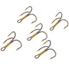 50pcs/lot Fishing Hooks White Nickel Black Color Brown Color Fishhook High Carbon Steel Treble Hook