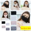 Máscara Máscaras do desenhador de moda Pérola Rosto Lace ajustável Circuito Anti-poeira lavável Máscara Facial Máscara reutilizável Ice Silk para adultos 4 cores RRA3753