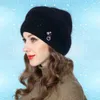 Winter Women's Angora Hat Double Warm Three-Dimensional Stripe Decoration Bulky Hat