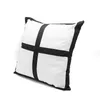 Sublimation blank pillow case black grid woven Polyester pillow cover heat transfer throw sofa pillowcases Z11