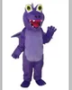 Lila Thorn Dragon Mascot Kostym Vuxen Halloween Birthday Party Cartoon Apparel