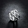 Cluster Rings 100% Real 925 Stelring Silver Double Layer Cross Finger Classic 2022 For Women Jewelry Gift CQR543