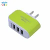 Snoep Kleur 5 V 3.1A US EU Plug 3 Poorten USB Muur Home Reizen AC Charger Adapter voor Samsung S6 S7 voor Huawei 50 stks