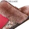 Indoor Home Slippers Soft Bottom Genuine Leather Slipper Wood Floor Non Slip Warm Plush Cotton Men Slippers Y200106