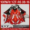 ヤマハYZF-R6 YZF R6 R 6 600ZF600 2008-2016 BodyWork 99NO.134 600CC YZFR6 08 2009 2011 2012 YZF-600 RedFlames 13 14 15 16 OEMフェアリング