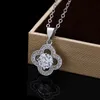 925 Sterling Silver Mangang Stone Clover Naszyjnik dla dziewczyny na Walentynki