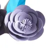 Dekorativa Blommor Kransar DIY Giant Paper Artificial Wedding Fleurs Artificielles Backdrop Rose 5PCs + 4 Lämna Party Decor Nursery Purple