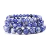 Handgefertigte 3-Größen-Naturstein-Perlenstränge, elastische Charm-Armbänder für Männer und Frauen, Party, Club, Dekor, Energieschmuck