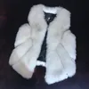 Savabien 2020 Vinter Varm Faux Fur Vest Gilet V Nacke Ärmlös Fluffig Fake Fur Coats Kvinnor Plus Storlek Streetwear Pink White