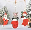 Décorations d'arbre de Noël Bois coloré Creative Pendentifs d'arbre de Noël Père Noël Milu Cerf Pendentifs Ornement de Noël Cadeau 3 Styles KKA1602