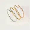 Silver Gold Bracelets Bangles Couple Engagement Fashion Bangle Stainless Steel Men and Women Lovers Nail Jewelry Bracelet Gift Par2173