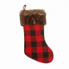 Kerstboom Stocking Santa Claus Gift Candy Sock Bag Hanger Sneeuwvlok Elanden Patroon Xmas Decoratie Bomen Hanging Kousen BH4129 TYJ