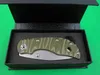 Najwyższej jakości nóż składany Survival D2 60HRC Satin + StoneWash Finish Blade TC4 Titanium Stopu Uchwyt Noże z Detal Box