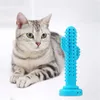 선인장 재미 있은 도매 애완 동물 부드러운 실리콘 민트 물고기 고양이 씹을 수있는 장난감 catnip 장난감 깨끗 한 이빨 칫 솔 씹는 고양이 치아 브러시 장난감 청소