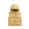 3-12Y Çocuk Yelek Kış Çocuk Aşağı Pamuk Hırka Erkek Kolsuz Ceket Bebek Sıcak Giysileri Fermuar Kapşonlu Mont Kızlar Giyim LJ201125