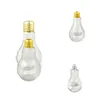 Plastic Clear Beverage Bottle Light Bulb Shape Plated Silver Gold Tumbler Drinking Fruit Juice Milk Tea Shop Creative Cup 2 6cy G2