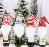 Nova decoração de Natal Knitwear chapéu Floresta Velho Garrafa de vinho Capa sem rosto de vinho boneca de vinho tampa de vinho de vinho decoração DB124