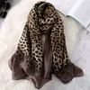 Luxuriöser Damen-Schal aus natürlicher Seide mit Ombre-Leoparden-Punkten, Damenmode, bedruckte Tücher und Tücher, Pashmina-Foulards, Bandana, Hijab, Snood 2010182436731