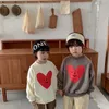 Spring Unisex cute heart printing sweatshirts Children cartoon long-sleeved pullovers 220125