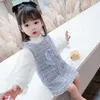 Moda plus veludo pequena fragrância conjunto de 2 peças roupas do bebê meninas outono e inverno novo estilo coreano meninas dressx1019