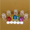 100 x Mini Cute Capsule Shells Runda Transparent Piller Fall Plastfyllningsflaskor med Aluminium Cap Medical Droger Containerpls Order