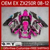 حقن OEM لـ KAWASAKI NINJA EX ZX 250R EX250 ZX250 R Fairing 2008-2012 81No.158 EX-250 ZX250R EX250R 2008 2009 2010 2011 2012 ZX-250R 08 09 10 11 12 Bodys وردي أسود