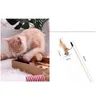 7 Styl / 1 Zestaw Cat Toy Hemp Rope Interactive Stick Funny Cats Zabawki Kotek Mouse Mouse Fishing gry Wand Feather Accessory LJ201125