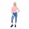 Mulheres Capri Legging Folhas Tropicais Impressão Sexy Mid-Bezerro 3/4 Fitness Leggings Capri Calças 201203