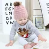 Chapéu de Inverno Baby Kids malha Gorros pompom Chapéus Mohair Caps Criança Crochet Cap capotas para Boy Girl TD241