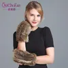 Women 100% Real Genuine Knitted Fur Mittens Winter Warm Lady Fingerless Gloves Handmade Knit Mitten1