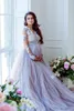 Lavande Pays Une Ligne Robes De Mariée Manches Longues 3D Floral Appliques Maternité Robes De Mariée Plus La Taille Robes De Mariée Robe De Plage