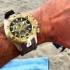 2020 Reef TigerRT Top Brand Men Sports Quartz Watches with Chronograph Date Super Luminous Steel Yellow Gold Stop Watch RGA303 T200409