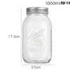 1000ml 34oz Contenitori per alimenti Contenitori per la conservazione Bottiglia Barattoli per conserve Vaso per muratore in vetro con coperchi Borosilicato Serbatoio da cucina Vetreria Tazze Trasporto via mare