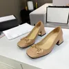 2022 Sandal Designer High Heel Women's Shoes Office One Single Leather Leath