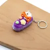 Long Cake Keychain PVC Simulation Food Pastry Pendants Ornaments Cake Bakery Craft Toys for Kid Couple Backpack Gift