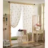 Flor rosa romântica linha pastoral cortina sala de estar divisor cortinas cortinas loja decoração 220122