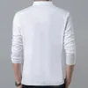 Homens camisetas Mens moda estilo casual roupa de roupa blusa de pé coleira de manga comprida t-shirt puro