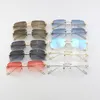 Verkauf von Fashion Metal Sonnenbrille UV400 Protection Randless 18k Gold Männlich und weibliche Sonnenbrille Schild Retro Design Brillen Rahmen Männer Männer