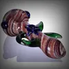 Latest Colorful Swirls Pyrex Thick Glass Smoking Tube Handpipe Portable Handmade Dry Herb Tobacco Oil Rigs Filter Bong Hand Pipes DHL Free