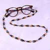 72cm 아크릴 선글라스 체인 여성 안티 슬립 레오파드 안경 안경 안경 코드 홀더 넥 스트랩 끈