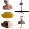 Peruca stand PVC Formação Mannequin Heads Realistic Ombro Meio dobro do corpo para exibição Perucas Hat Jóias