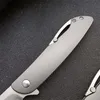 Hoge Kwaliteit Nieuwe Design Flipper Folding Mes 8Cr13Mov Satin Drop Point Blade Roestvrij staal Handvat EDC Sleutelhanger Messen met Detailhandel