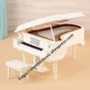 Réplica de modelo de piano miniatura de DH com acessórios de bonecas de case de mini ornamentos de instrumento musical de piano exibem presentes de natal 201212