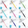 Fine Crystal Ballpoint Pen 1mm Fashion Creative Stylus Touch Pen Writing Stationery Office School Ballpen Black Ballpoint Pens3393791