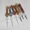 Wasserpfeifen-Glas-Nektar-Set mit 10 mm Quarz-Spitzen, Titan-Nagelspitze, Dab-Stroh, Rauchpfeifen, rauchende Bohrinseln, Zubehör, Aschefänger